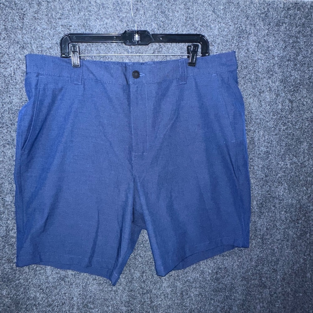 Banana Republic Mens Comfort Flat Front Shorts Blue Stretch Wicking Size 40 NWT